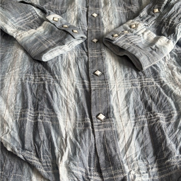 Vtg 90s Tru-West Rockmount Ranchwear Western Wear Diamond Button Cowboy Shirt - Picture 2 of 8